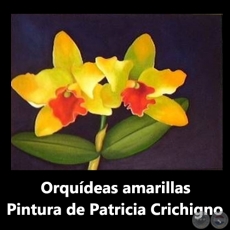 Orquídeas amarillas - Pintura de Patricia Crichigno